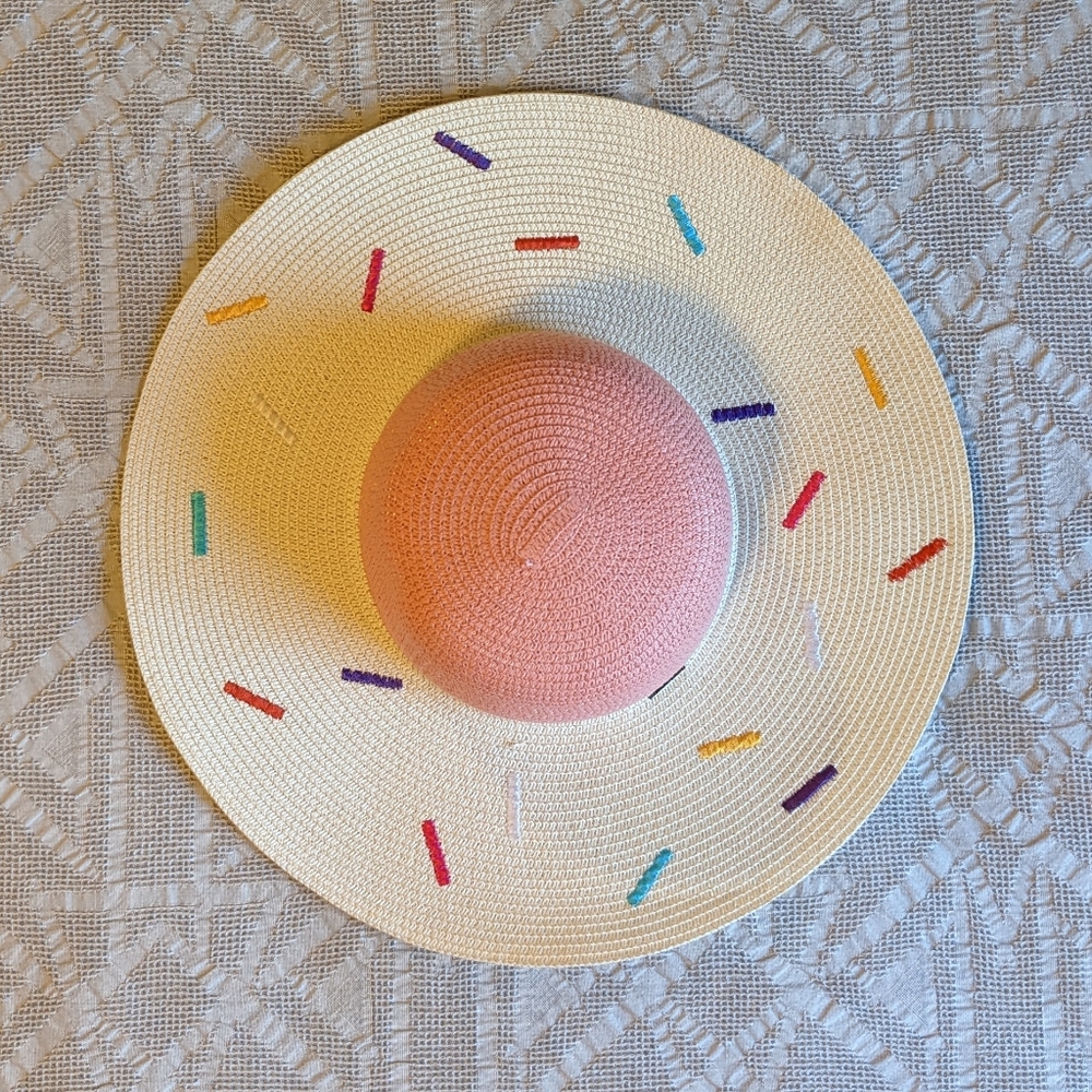 Lucky 7 Confetti Pink & Tan Sun Hat